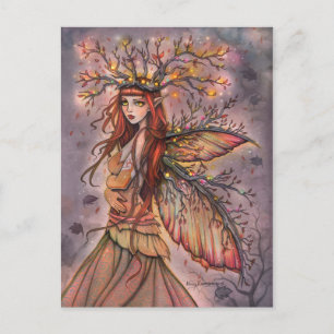 Herfst Koningin Fantasy Kunst door Molly Harrison Briefkaart