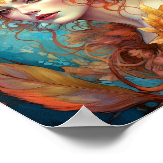 Herfst Koningin Goddess Fantasy Art Poster (Hoek)