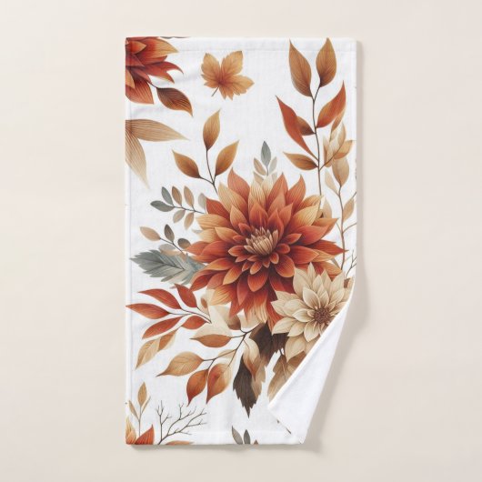 Herfst Koper en Tan Bloemen Handdoek Set (Handdoek)