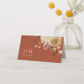 Herfst kopper Terracotta Waterverf Floral Wedding (Achterkant)