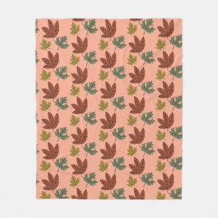 Herfst Koud Weer Bladeren Patroon Fleece Deken