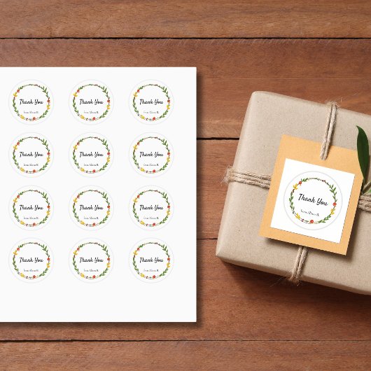 Herfst Krans Herfstbladeren Dank u Ronde Sticker