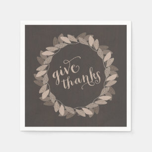 Herfst krans   Thanksgiving papieren servetten