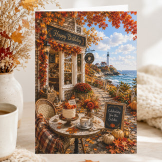 Herfst Kust Zeekant Oktober Verjaardag Kaart