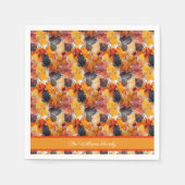 Herfst laat faux opdruk effect aangepaste naam servet (Voorkant)