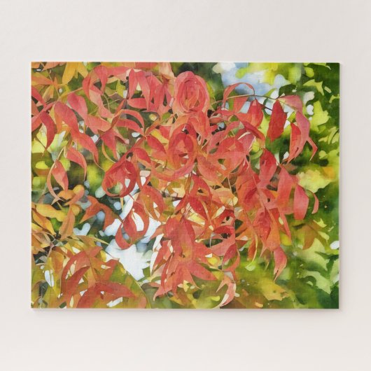 Herfst laat Herfst Kleuren Tree Art Puzzel (Horizontaal)