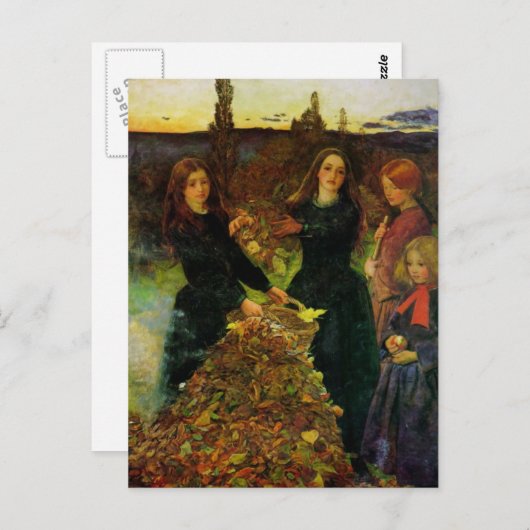 Herfst laat mooie kunst achter briefkaart (Voorkant / Achterkant)