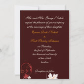 Herfst laat oranje rood wit bruin bruiloft kaart (Achterkant)