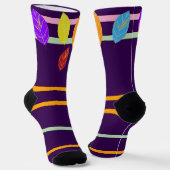 Herfst laat Paarse Oranje groen Sokken (Gebogen)