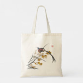  herfst laat paradijs Flycatcher-vogel Tote Bag (Achterkant)