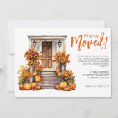 Herfst laat pompoenen veranda bewegen aankondiging (Voorkant)