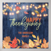 Herfst laat sprookjesverlichting op houten Thanksg Poster (Voorkant)