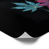 Herfst laat zwart contrast bruiloft welkom poster (Hoek)