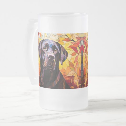Herfst Labrador Retriever Moderne Hond Puppy Matglas Bierpul (Voorkant links)