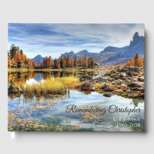 Herfst Lake Reflection Funeral condolence Gastenboek (Voorkant)