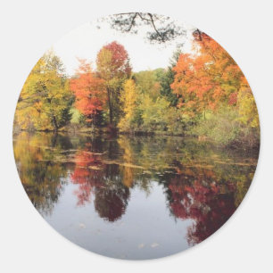 Herfst Lake Ronde Sticker