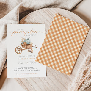 Herfst Landelijk - Baby Shower Kleine Pompoen Kaart