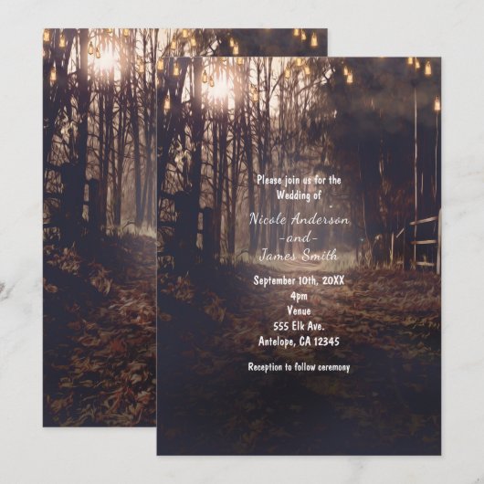 Herfst Landelijke Landweg Rustieke Trouwkaarten Kaart (Voorkant / Achterkant)