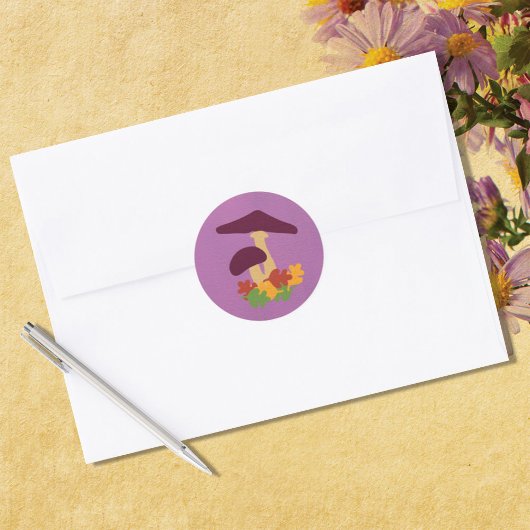 Herfst Landschap paddenstoelen Ronde Sticker