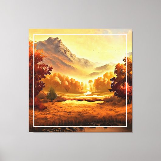 Herfst Landschap Schilderen-1 Canvas Afdruk (Voorkant)