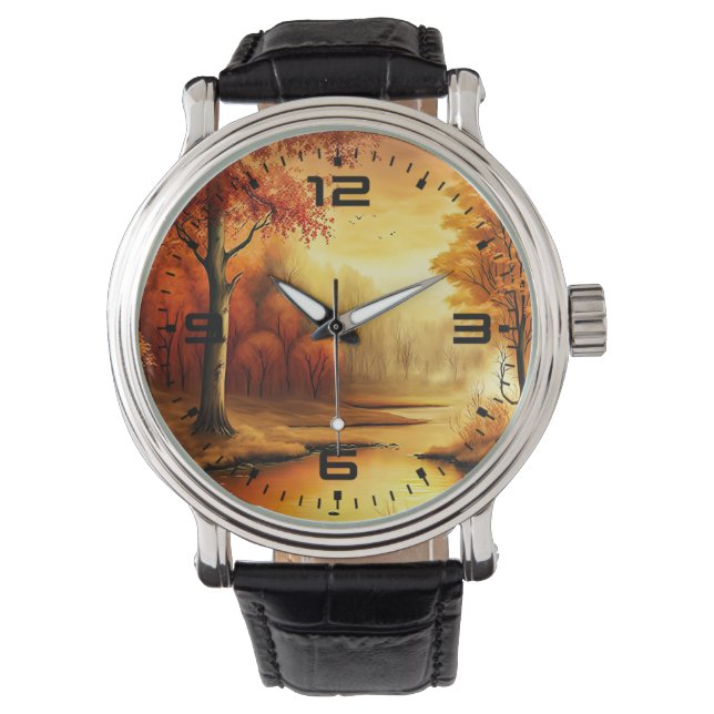 Herfst Landschap Schilderij-87546 Horloge (Voorkant)