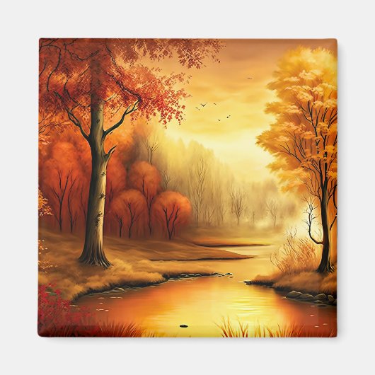 Herfst Landschap Schilderij-87546 Magneet (Voorkant)