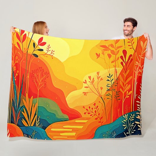 Herfst Landschapskunst Fleece Deken (In situ)