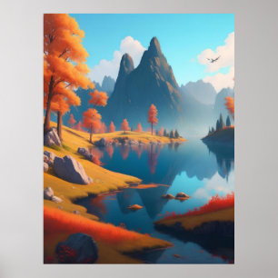 Herfst Landschapskunst Poster