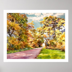 Herfst Landweg bij Pottstown. Poster