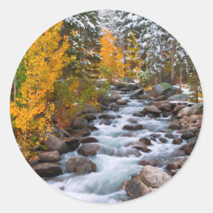 Herfst langs Bishop Creek, Californië Ronde Sticker