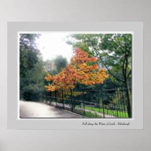 Herfst langs het water van Leith - Edinburgh Poster