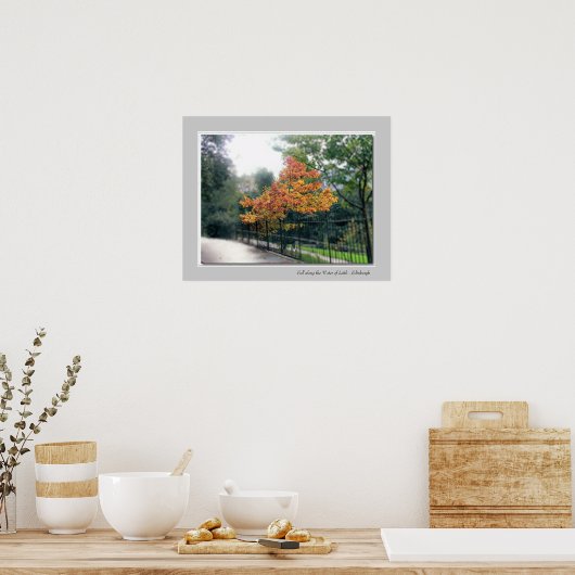 Herfst langs het water van Leith - Edinburgh Poster (Keuken)