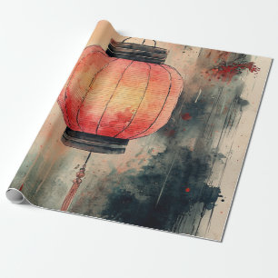 Herfst Lantaarn Sumi-E Waterverf Cadeaupapier