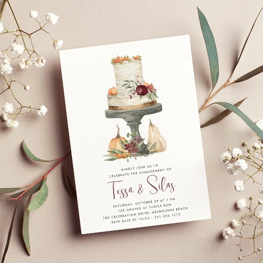 Herfst Layer Cake Engagement Party Kaart