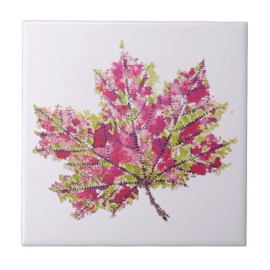 Herfst Leaf Art - Boho Waterverf in het Paarse Tegeltje