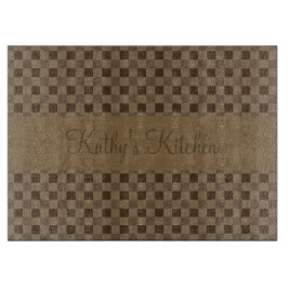 Herfst Leaf Brown Squares Snijplank