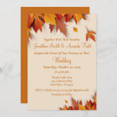 Herfst Leaf Classic Wedding Uitnodiging (Voorkant / Achterkant)