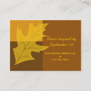 Herfst Leaf Color Block Bruiloft RSVP Response Kaa Informatiekaartje