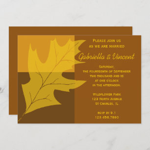Herfst Leaf Color Block Wedding Kaart