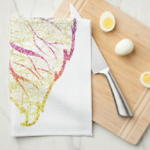 Herfst Leaf Elegant Schattig Pastel Roze blauwgroe Theedoek (Quarter Fold)