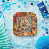 Herfst Leaf Herfst Kleurrijke Bladeren Papier Bord (Feest)