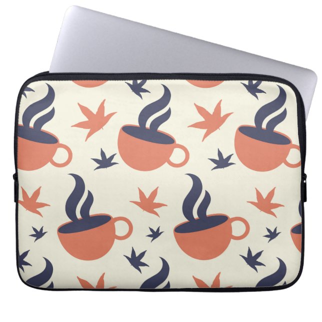 Herfst Leaf, Koffiekopje Laptop Sleeve (Voorkant)