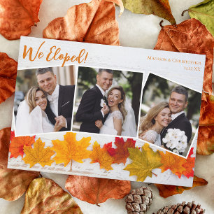 Herfst Leaf Pas getrouwd Foto Thanksgiving Wedding Aankondiging