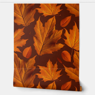 Herfst Leaf Pattern Design in Herfstkleuren Behang