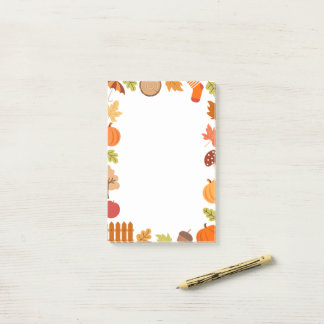 Herfst Leaf Pompoen Herfstpatroon Post-it Notities Post-it® Notes