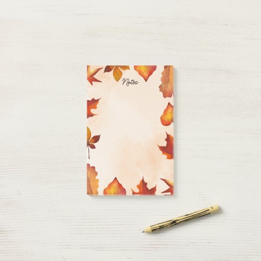Herfst Leaf Post-IT Notities Post-it® Notes (Op bureau)