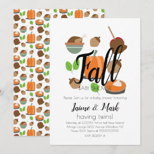 Herfst Leaf Pumpkin Pie Baby shower Kaart