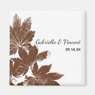 Herfst Leaf Stamp Wedding Magneet