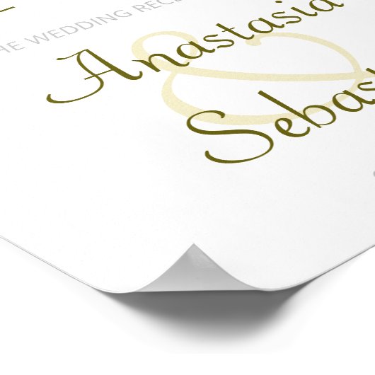 Herfst Leaf String Lights Wedding Reception Welkom Poster (Hoek)