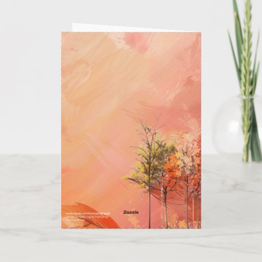 Herfst Leaf Trees Bijbelvers Happy Thanksgiving Kaart (Achterkant)